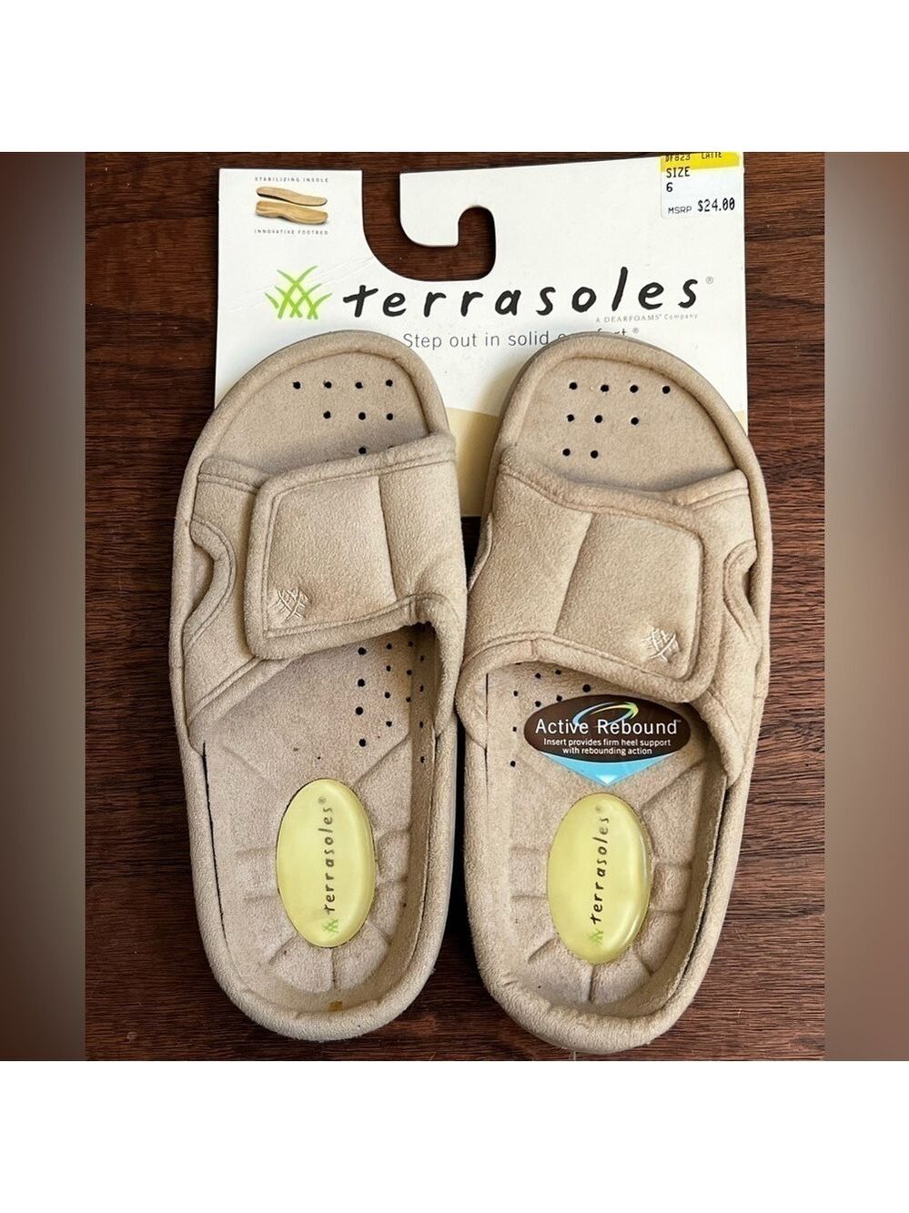 NWT Terrasoles by Dearfoams fuzzy slip on comfort shoes. Tan color. Size 6